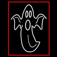 Ghost With Red Border Neon Sign