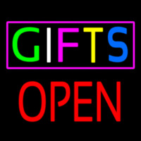 Gifts Block Open Neon Sign