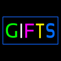 Gifts Blue Rectangle Neon Sign