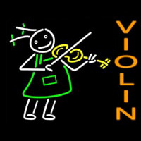 Girl Playing Violin Neon Sign