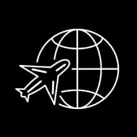 Globe Planet Travel Plane Neon Sign
