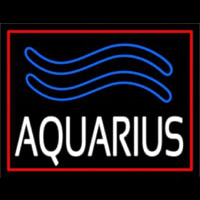 Green Aquarius White Border Neon Sign