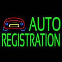 Green Auto Registration With Logo Neon Sign