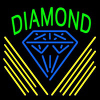 Green Diamond Yellow Line Neon Sign