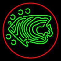 Green Fish Red Circle Neon Sign