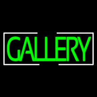 Green Gallery Block With Border Neon Sign