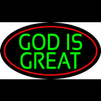 Green God Is Great Neon Sign
