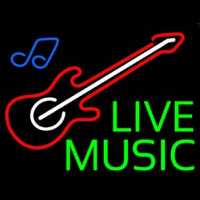 Green Live Music Neon Sign