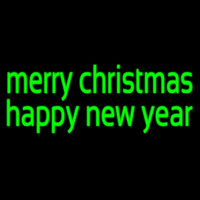 Green Merry Christmas Happy New Year Neon Sign