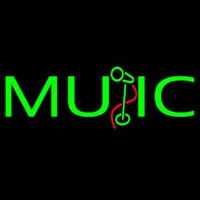 Green Music Mike 1 Neon Sign