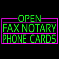 Green Open Fa  Notary Phone Cards With Pink Border Neon Sign