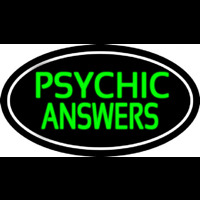 Green Psychic Answers White Border Neon Sign