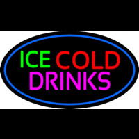 Green Red Ice Cold Drinks Neon Sign