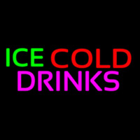 Green Red Ice Cold Drinks Neon Sign