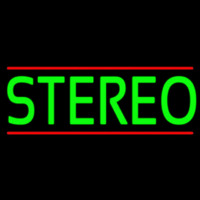 Green Stereo Block Red Line 2 Neon Sign