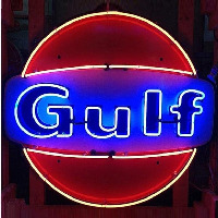 Gulf Gasoline Neon Sign