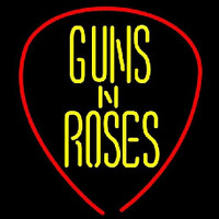 Guns N Roses Guitar Pick Rock Band Neon Sign