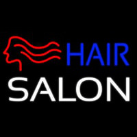 Hair Salon With Girl Logo Neon Sign