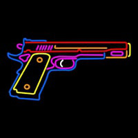 Hand Gun Neon Sign