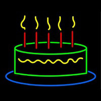 Happy Birthday Cake Neon Sign