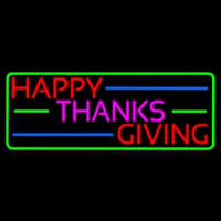 Happy Thanksgiving Block 2 Neon Sign