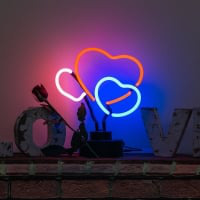 Hearts Desktop Neon Sign