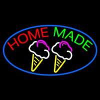 Home Made Ice Cream Cone Neon Sign