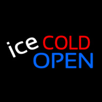 Ice Cold Drinks Red Open Neon Sign