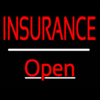 Insurance Open White Line Neon Sign