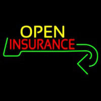 Insurance Open With Arrow Neon Sign