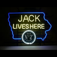 Jack Daniels Jack Lives Here IOWA Whiskey Neon Sign