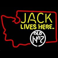 Jack Daniels Jack Lives Here Washington Whiskey Neon Sign