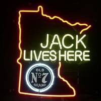 Jack Daniels Lives Here Minnasota Whiskey Neon Sign