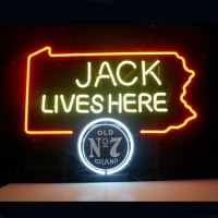 Jack Daniels Lives Here Pennsylvania Old #7 Whiskey Neon Sign