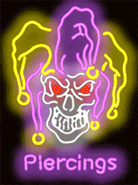 Jeaster Skull Piercing Neon Sign