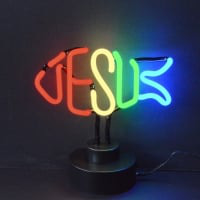 Jesus Fish Desktop Neon Sign