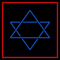Judaism Star Of David Red Border Neon Sign