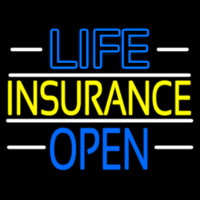 Life Insurance Open Block Neon Sign