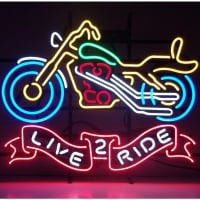 Live 2 Ride Motorcycle Neon Sign