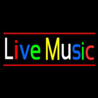 Live Music With Red Line Neon Sign