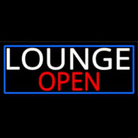 Lounge Open With Blue Border Neon Sign
