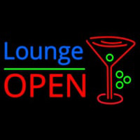 Lounge With Martini Glass Open 1 Neon Sign