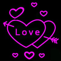 Love Heart Emblem Neon Sign