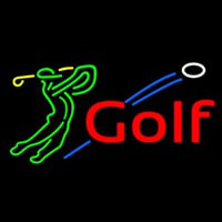 Man Playing Golf Neon Sign