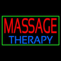 Massage Therapy With Green Border Neon Sign