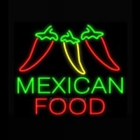 Mexican Food Three Peppers Neon Sign