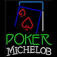 Michelob Green Poker Red Heart Beer Sign Neon Sign