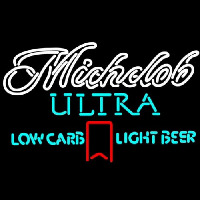 Michelob Ultra Light Low Carb Red Ribbon Neon Sign