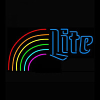 Miller Lite Blue Rainbow Neon Sign