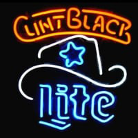 Miller Lite Clint Black Logo Neon Sign